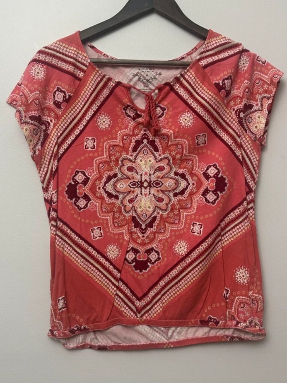 Sonoma Pink/Coral Short Sleeve Top Medium